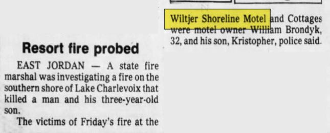Wiltjers Shoreline Motel - Dec 1985 Tragic Fire